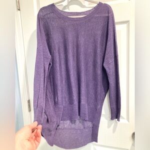 Eileen Fisher 100% Linen Purple Long Sleeve Top S-M Minimalist Casual